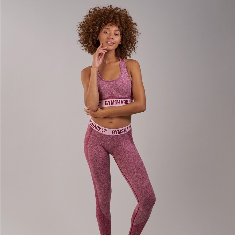Flex Leggings in Beet Marl/Chalk Pink